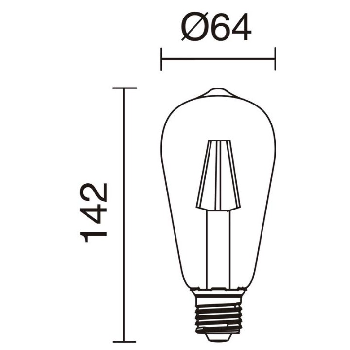 Lámpara FILAMENTO LED E27 4W 470lm 2700K  - 632G-L0504B-01
