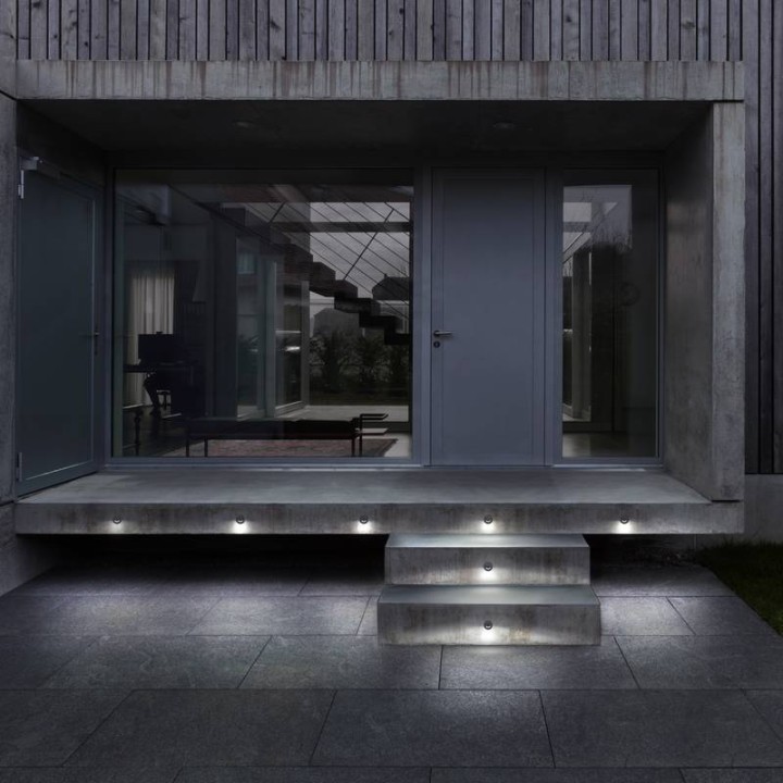 Lámpara empotrable para exterior Pared/Suelo 2 haces RAIN IP67/54 LED G9 1,7W 3000K Blanco DOPO 950C-L3102A-01