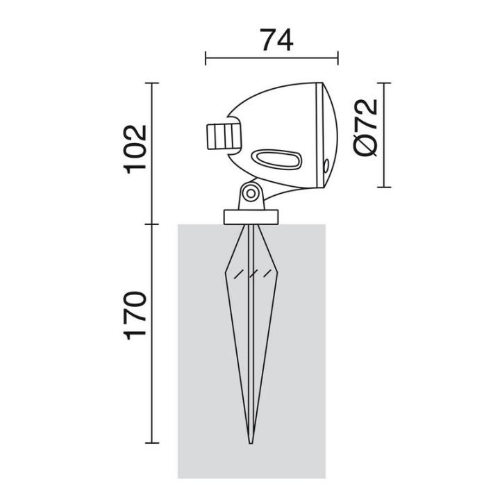 Proyector para exterior BAMBOLA IP67 LED 3,6W 240lm Negro CRISTHER 025B-L0204B-02