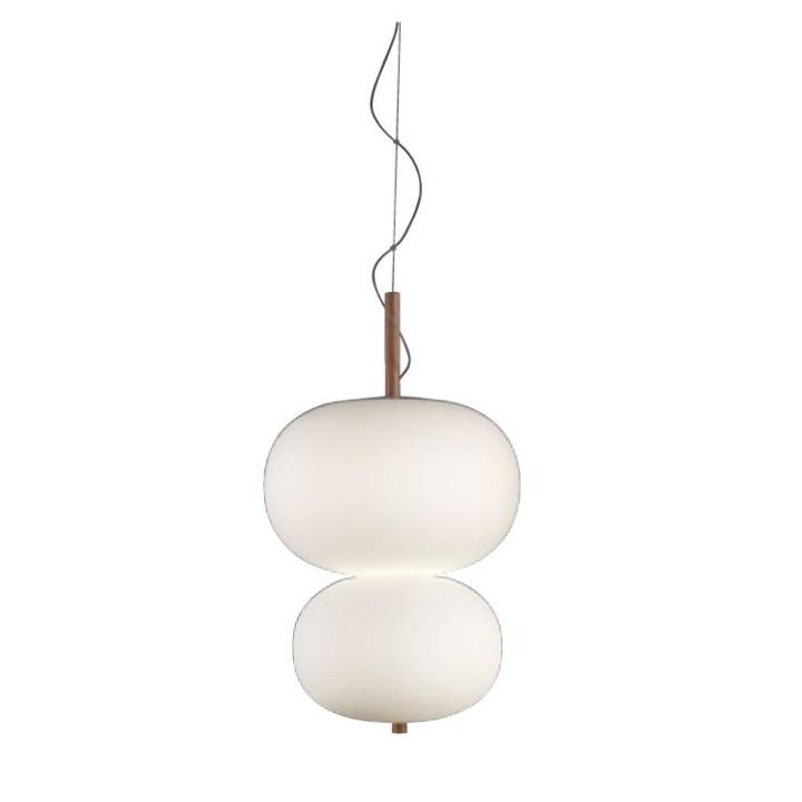 Lámpara Colgante Ilargi Doble Lamp LED 36.1W 1833lm 2700K Madera clara Leds C4 00-6013-93-F9