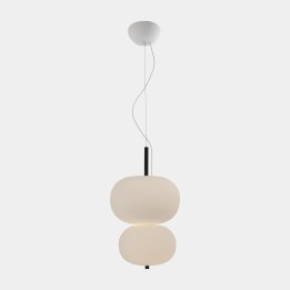 Lámpara Colgante Ilargi Doble Lamp LED 36.1W 2048lm 2700K Madera Oscura Leds C4 00-6461-92-F9