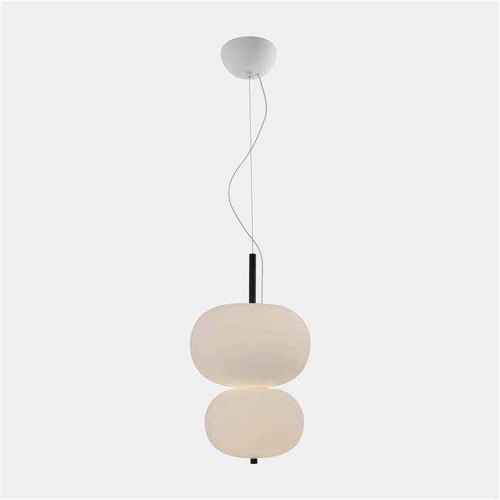 Lámpara Colgante Ilargi Doble Lamp LED 36.1W 2048lm 2700K Madera Oscura Leds C4 00-6463-92-F9