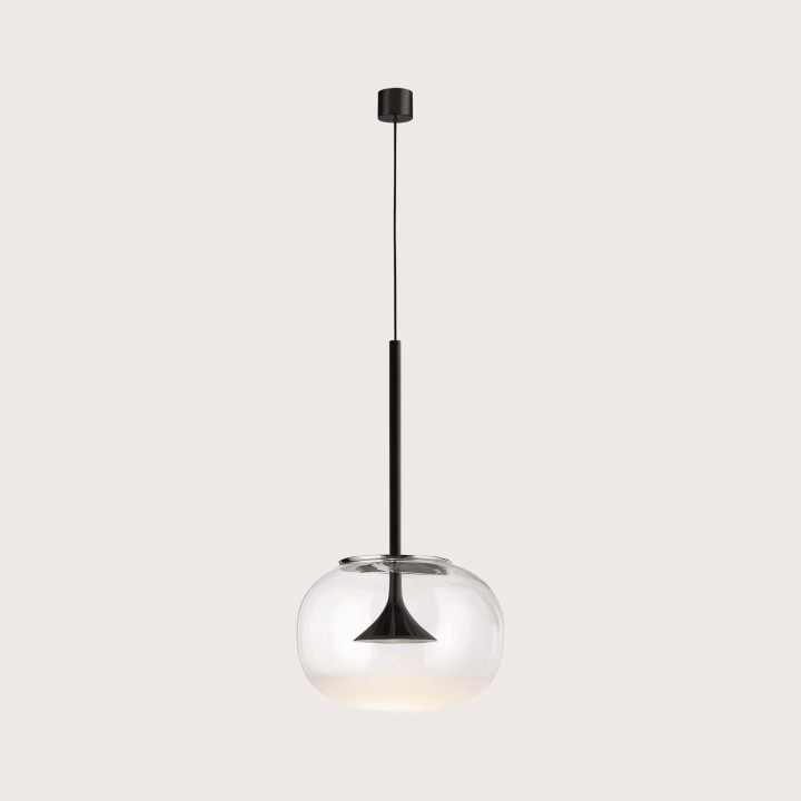 Lámpara Colgante Alive Single with glass difusor LED 6.9W 454lm 2700K Negro Leds C4 00-6671-05-F1