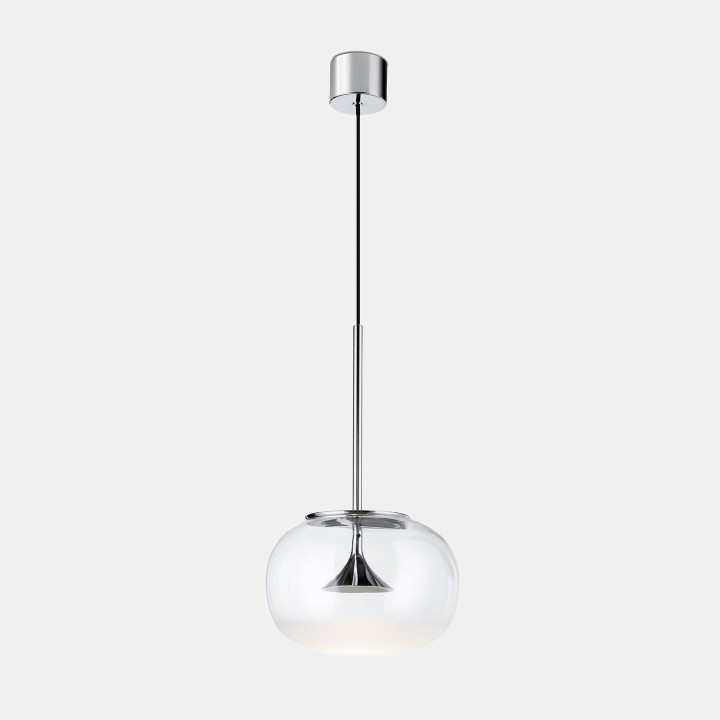 Lámpara Colgante Alive Single with glass difusor LED 6.9W 454lm 2700K Cromo Leds C4 00-6671-21-F1