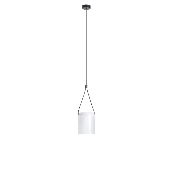 Lámpara Colgante Attic Rectangular Shape E27 23W Negro Blanco Leds C4 00-7388-05-14