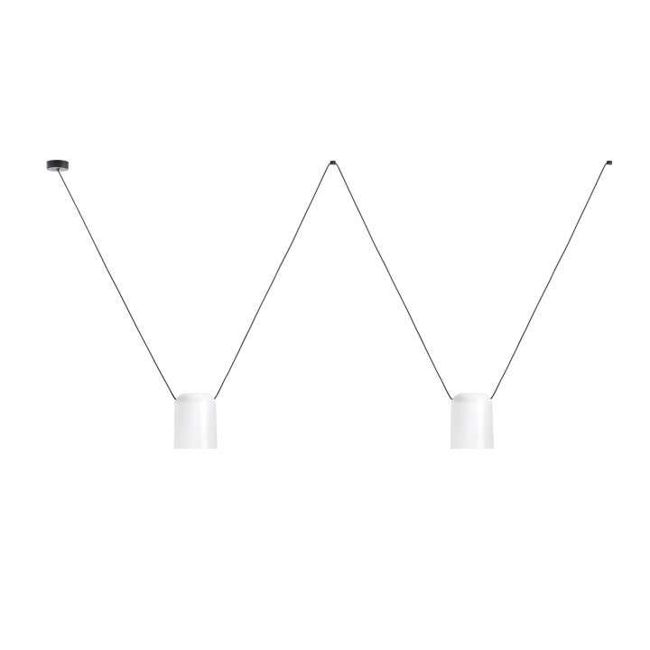 Lámpara Colgante Attic Double Rectangular Shape E27 23W Negro Leds C4 00-7394-05-14
