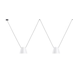 Lámpara Colgante Attic Double Conic Shape E27 23W Negro Leds C4 00-7395-05-14