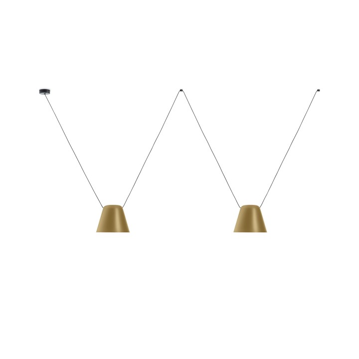 Lámpara Colgante Attic Double Conic Shape E27 23W Negro Leds C4 00-7395-05-DL