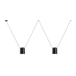 Lámpara Colgante Attic Double Rectangular Shape E27 23W Negro Leds C4 00-7396-05-05