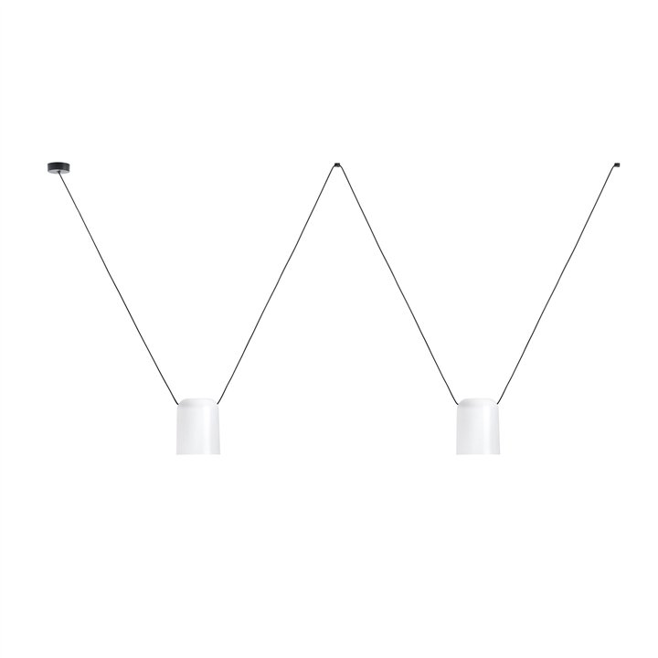 Lámpara Colgante Attic Double Rectangular Shape E27 23W Negro Leds C4 00-7396-05-14