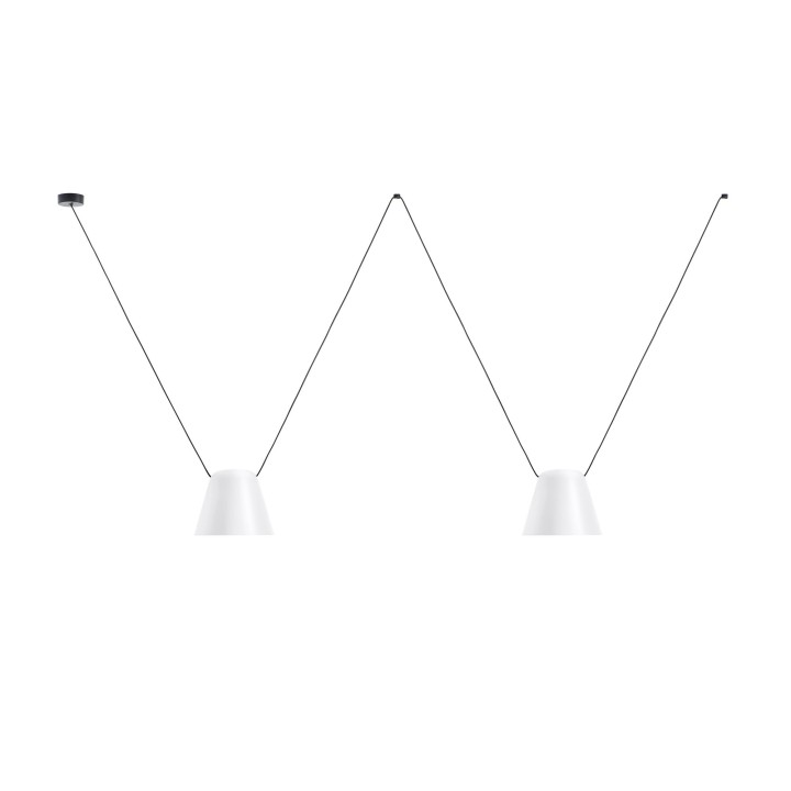 Lámpara Colgante Attic Double Conic Shape E27 23W Negro Leds C4 00-7397-05-14