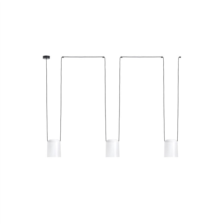 Lámpara Colgante Attic Triple Rectangular Shape E27 23W Negro Leds C4 00-7398-05-14