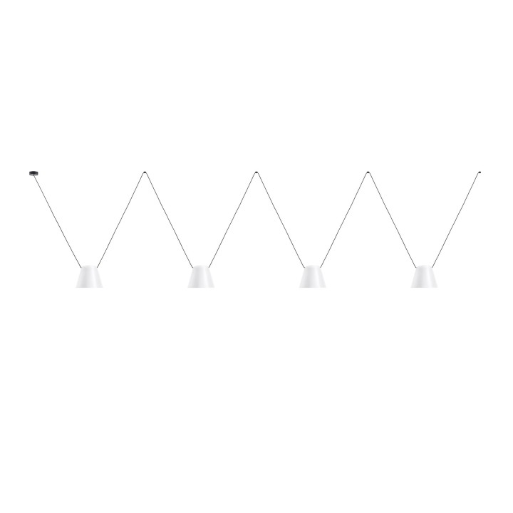 Lámpara Colgante Attic Quadruple Conic Shape E27 23W Negro Leds C4 00-7403-05-14