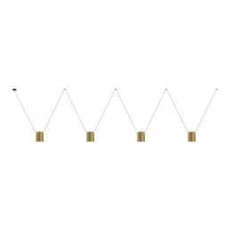 Lámpara Colgante Attic Quadruple Conic Shape E27 23W Negro Leds C4 00-7403-05-DL