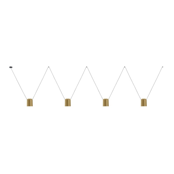 Lámpara Colgante Attic Quadruple Conic Shape E27 23W Negro Leds C4 00-7403-05-DL