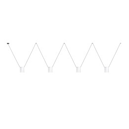 Lámpara Colgante Attic Quadruple Rectangular Shape E27 23W Negro Leds C4 00-7404-05-14