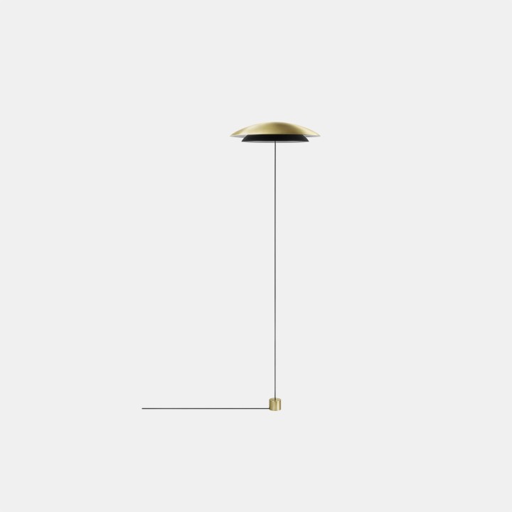 Lámpara Pie de salon Noway Double Screen Counterweight LED 18W 3000K Oro mate 495lm Leds C4 00-7977-DN-DN
