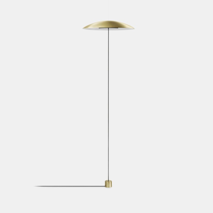 Lámpara Pie de salon Noway Single Screen Counterweight LED 18W 3000K Oro mate 791lm Leds C4 00-7980-DN-DN