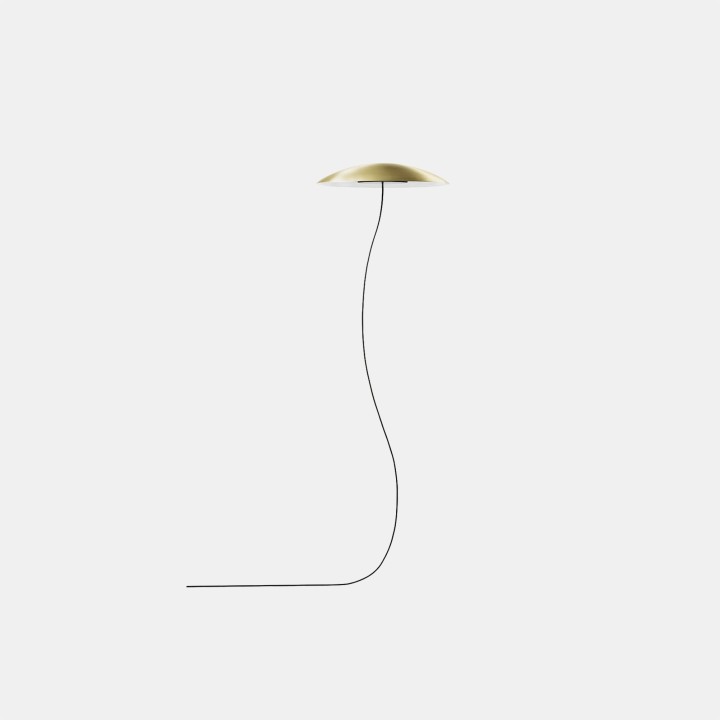 Lámpara Pie de salon Noway Single Screen LED 18W 3000K Oro mate 791lm Leds C4 00-7981-DN-05