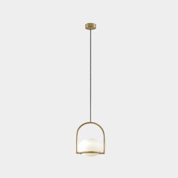 Lámpara Colgante Coco Single E14 7W Oro pintado Leds C4 00-7984-ET-M1