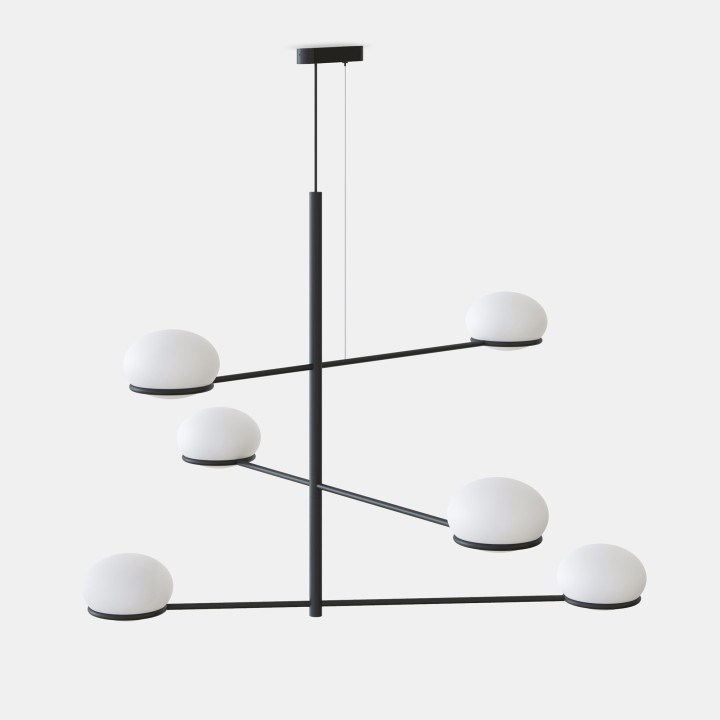 Lámpara Colgante Coco Chandelier E14 42W Negro Leds C4 00-7986-05-M1