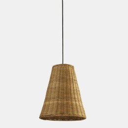 Lámpara Colgante Caribe ø260 E27 40W Negro Rattan natural Leds C4 00-8109-05-ES
