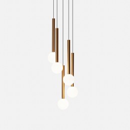 Lámpara Colgante Candle 5 Bodies Chandelier LED 15.6W 844lm 2700K Negro Leds C4 00-8317-60-27