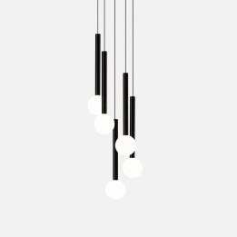 Lámpara Colgante Candle 5 Bodies Chandelier LED 15.6W 844lm 2700K Negro Leds C4 00-8317-60-60