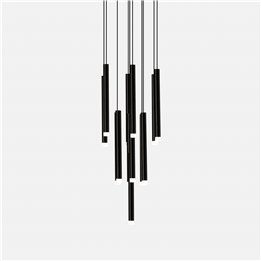 Lámpara Colgante Candle 14 Bodies Chandelier LED 40.3W 2194lm 2700K Negro Leds C4 00-8319-60-60