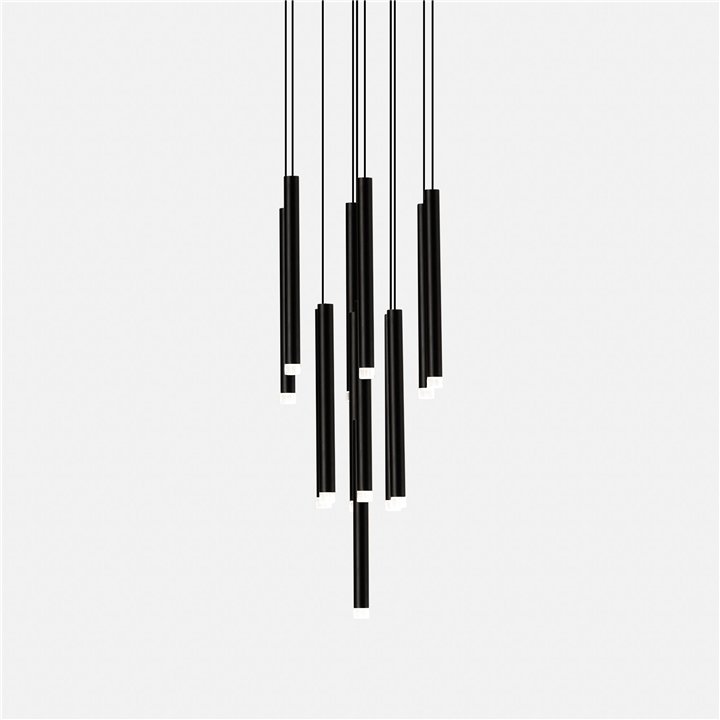 Lámpara Colgante Candle 14 Bodies Chandelier LED 40.3W 2194lm 2700K Negro Leds C4 00-8319-60-60
