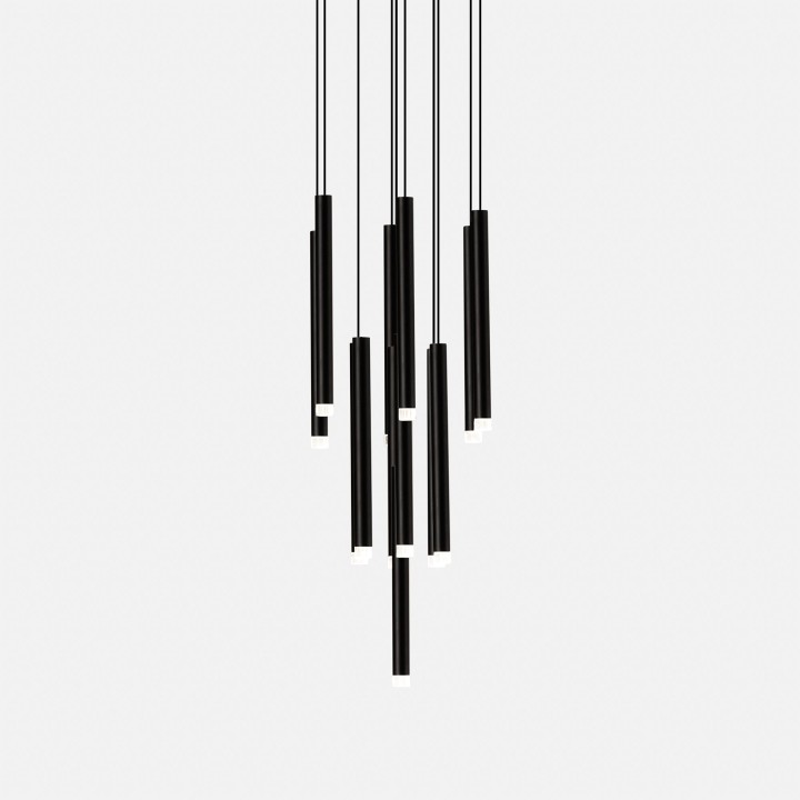 Lámpara Colgante Candle 14 Bodies Chandelier LED 40.3W 2194lm 2700K Negro Leds C4 00-8320-60-60