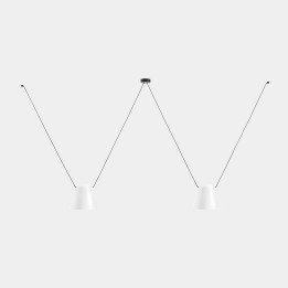 Lámpara Colgante Attic 2 bodies Conic Shape 2200mm E27 23W Negro Leds C4 00-8367-05-14