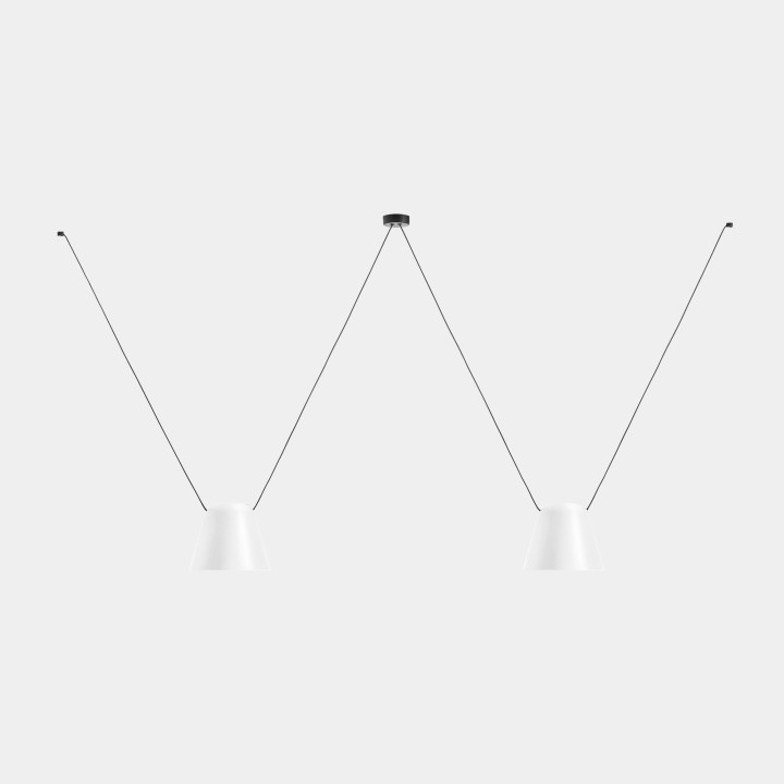 Lámpara Colgante Attic 2 bodies Conic Shape 2200mm E27 23W Negro Leds C4 00-8367-05-14