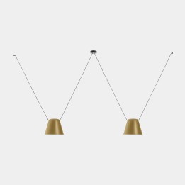 Lámpara Colgante Attic 2 bodies Conic Shape 2200mm E27 23W Negro Leds C4 00-8367-05-DL