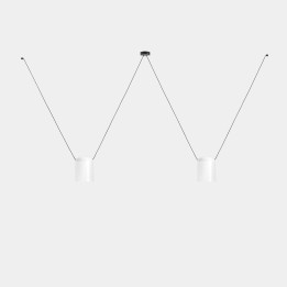 Lámpara Colgante Attic 2 bodies Rectangular Shape 1200mm E27 23W Negro Leds C4 00-8370-05-14