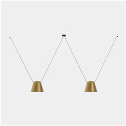 Lámpara Colgante Attic 2 bodies Conic Shape 1200mm E27 23W Negro Leds C4 00-8371-05-DL