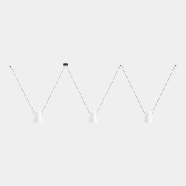 Lámpara Colgante Attic 3 bodies Conic Shape 2200mm E27 23W Negro Leds C4 00-8375-05-14