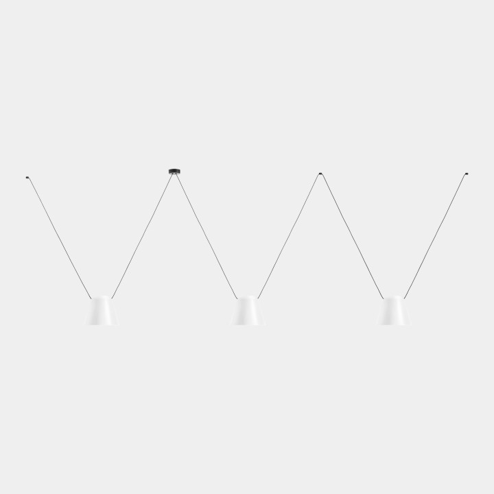 Lámpara Colgante Attic 3 bodies Conic Shape 1200mm E27 23W Negro Leds C4 00-8379-05-14