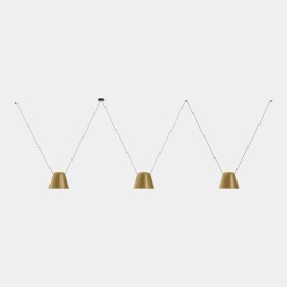 Lámpara Colgante Attic 3 bodies Conic Shape 1200mm E27 23W Negro Leds C4 00-8379-05-DL