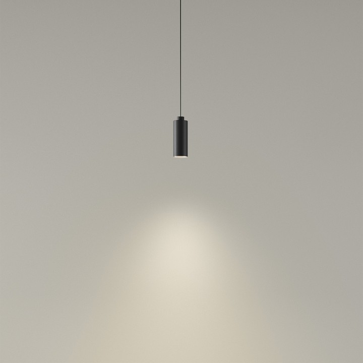 Lámpara Colgante Deltatrack Cylindrical ø95mm Cable 2200mm E27 40W Negro Leds C4 00-8411-05-05