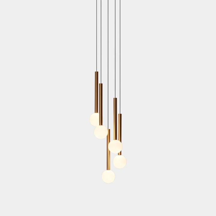 Lámpara Colgante Candle XS 5Bodies Chandelier LED 15.6W 2700K Negro 844lm Leds C4 00-8537-60-27