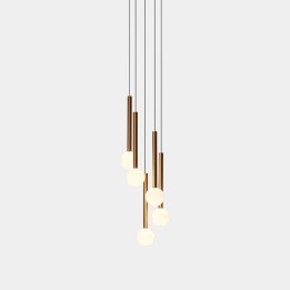 Lámpara Colgante Candle XS 5Bodies Chandelier LED 15.6W 2700K Negro 844lm Leds C4 00-8538-60-27