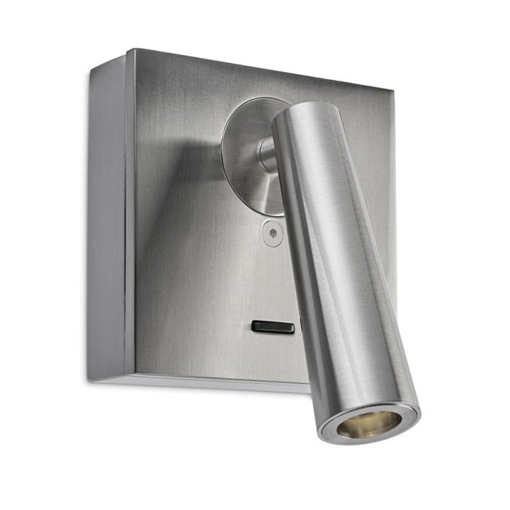 Luz de lectura Gamma Mix&Match Square LED 2.2W 2700K Níquel satinado 137lm Leds C4 05-6420-81-81