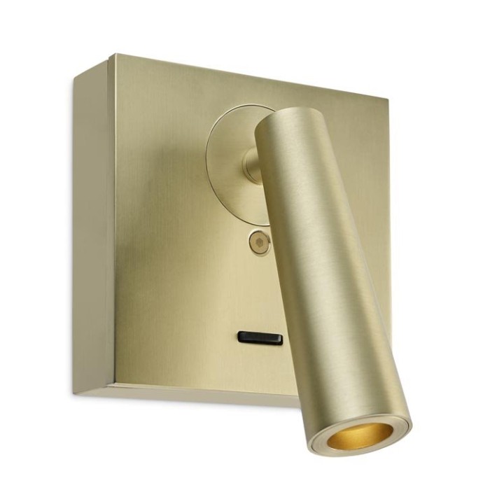 Luz de lectura Gamma Mix&Match Square LED 2.2W 2700K Oro mate 137lm Leds C4 05-6420-DN-DN