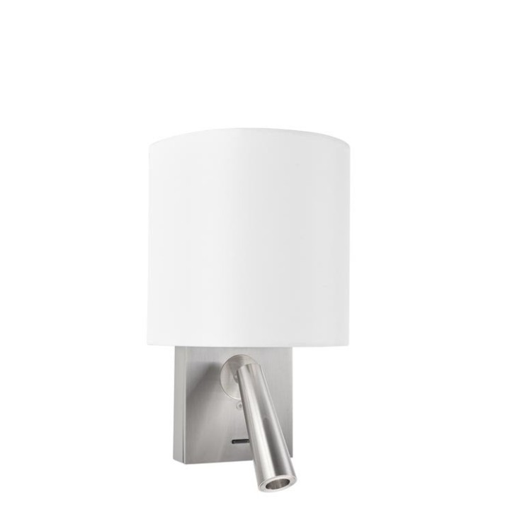 Aplique Gamma Shade Round E27 LED 602.2W 2700K Níquel satinado 293lm Leds C4 05-6423-81-14