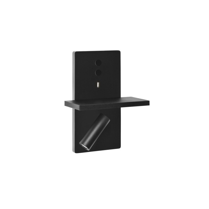 Luz de lectura E-lamp LED LED 2.29W 2700K Negro 452lm Leds C4 05-7606-05-05