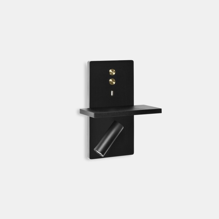 Luz de lectura E-lamp LED LED 2.29W 2700K Negro 452lm Leds C4 05-7606-05-DO