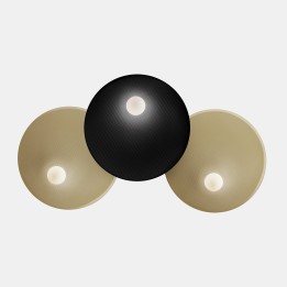 Aplique Trip Triple ø460mm / ø460mm / ø460mm E14 7W Negro Leds C4 05-8362-05-DP