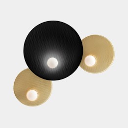 Aplique Trip triple ø300mm / ø460mm / ø300mm E14 7W Negro Leds C4 05-8363-05-DP