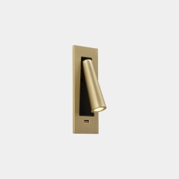 Luz de lectura GAMMA SR usb LED 2.1W 2700K Oro mate 137lm Leds C4 05-8507-DN-DN